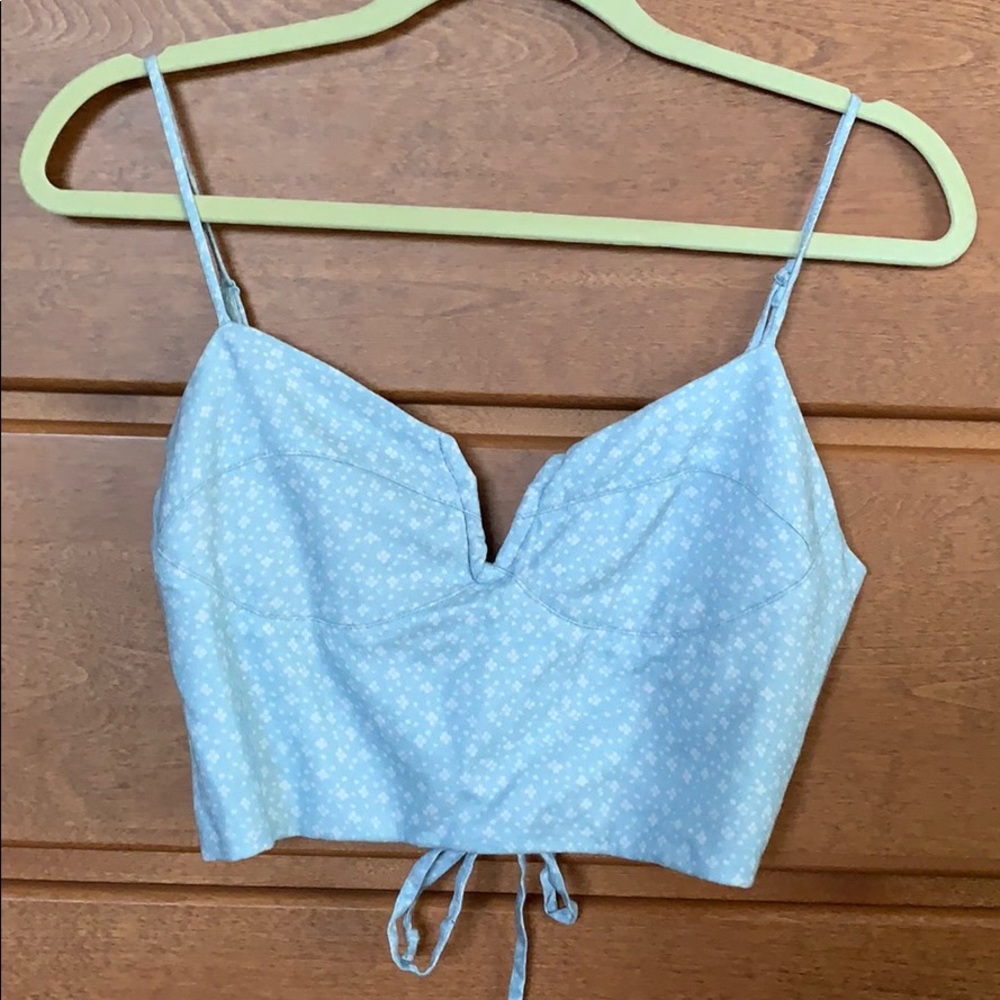 Urban Outfitters Floral Lace-Up Tank Top